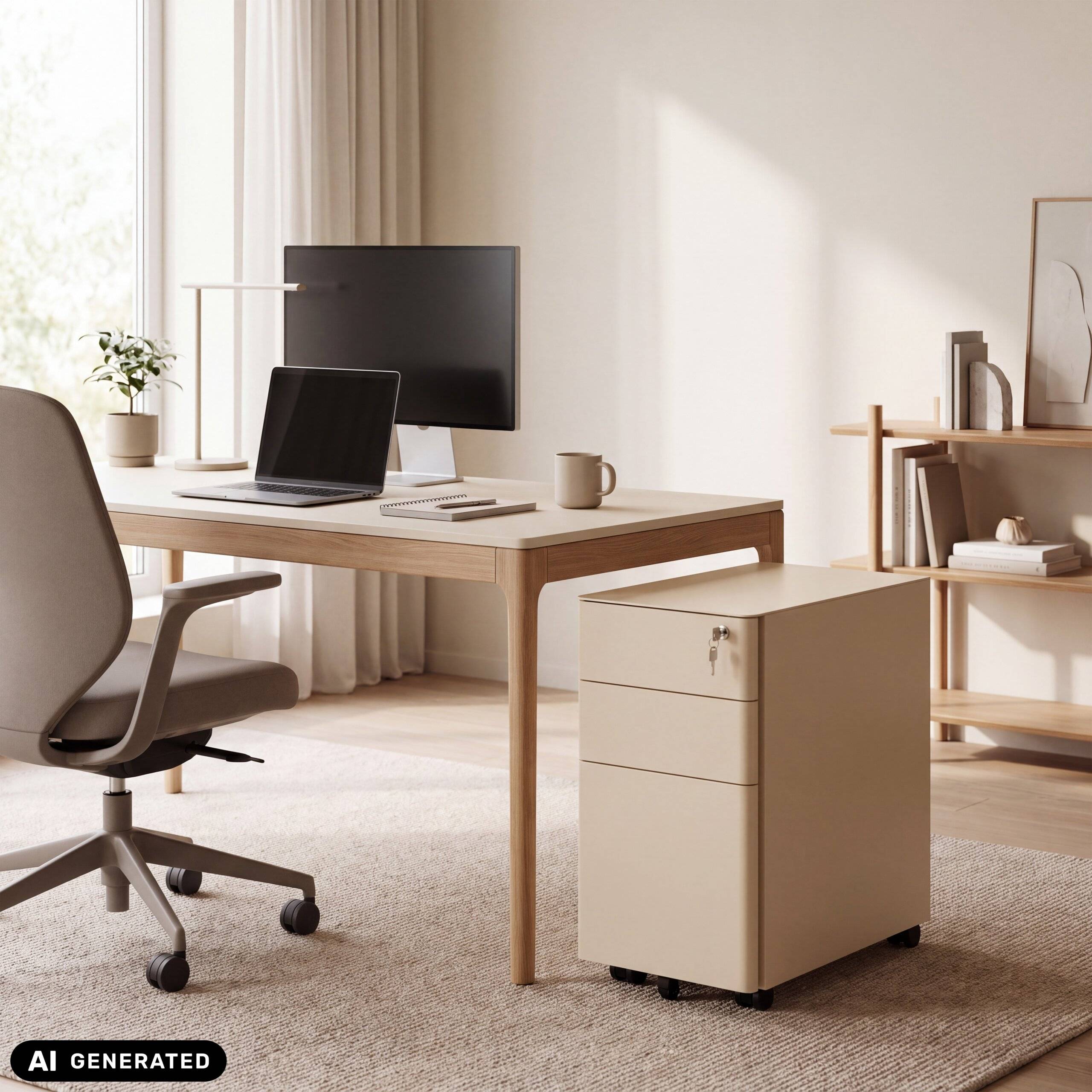 Rollcontainer COLOR I Metall beige hjh OFFICE-2