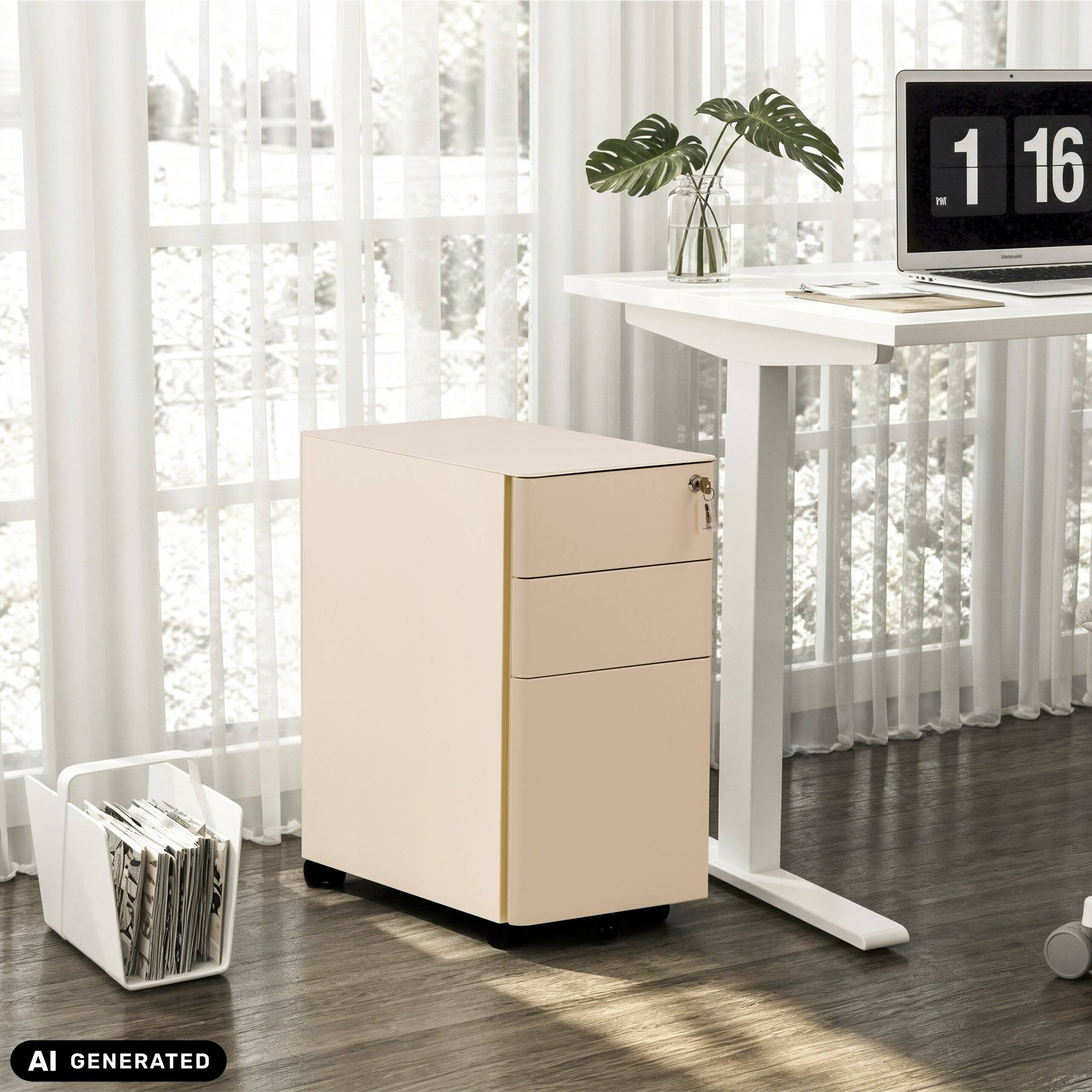 Rollcontainer COLOR I Metall beige hjh OFFICE-3