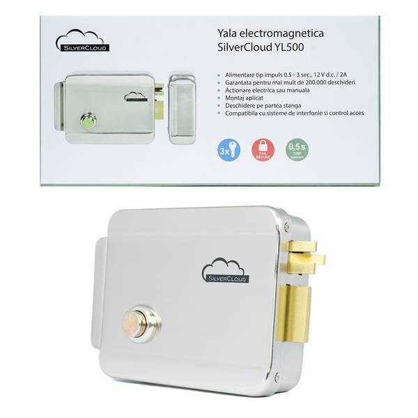 SilverCloud YL500 Elektromagnetische Yala mit Nabe, linksseitig öffnend, Fail Secure NC