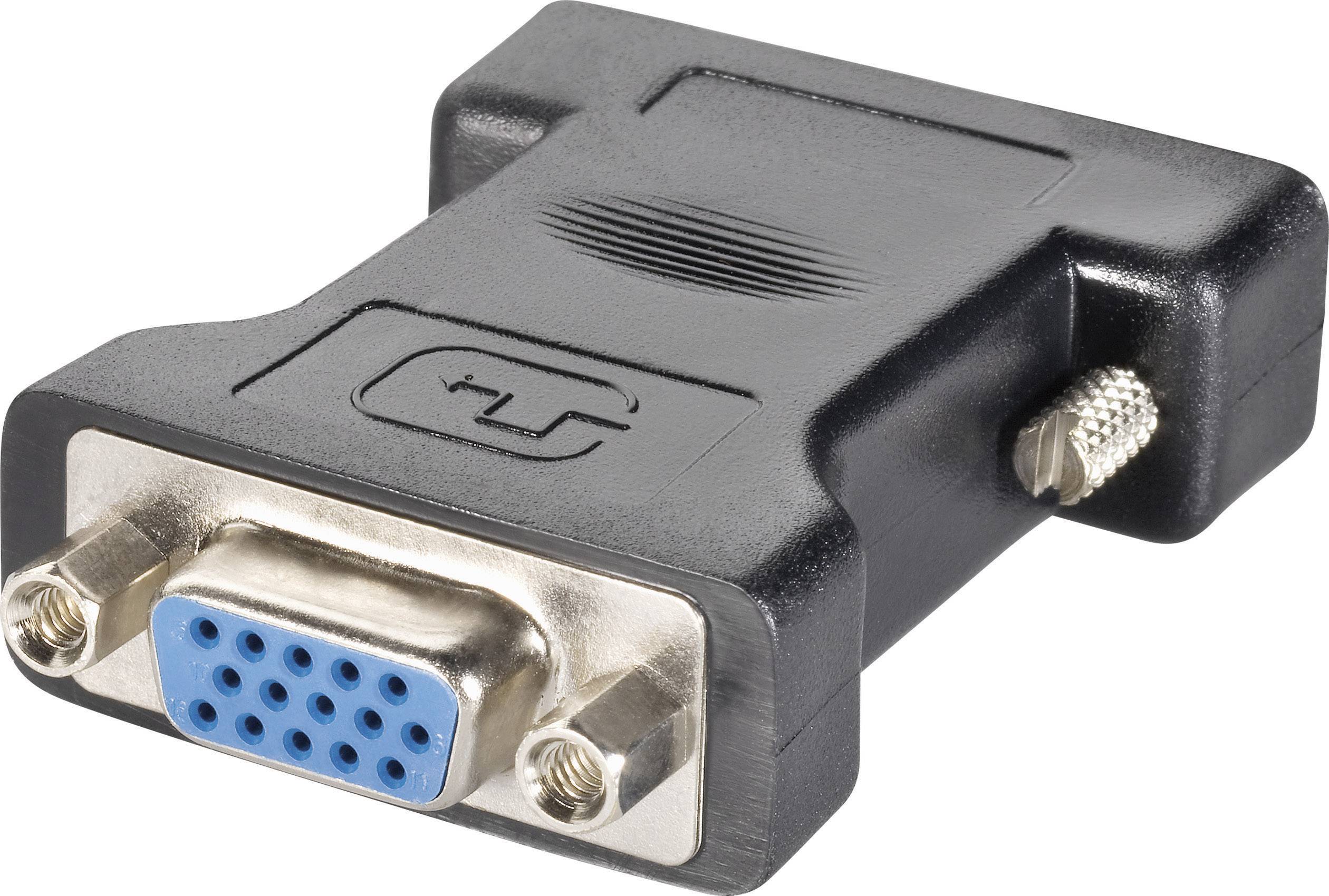 Goobay 68030 DVI / VGA Adapter [1x DVI-Stecker 24+5pol. - 1x VGA-Buchse] Schwarz 0 mm-1