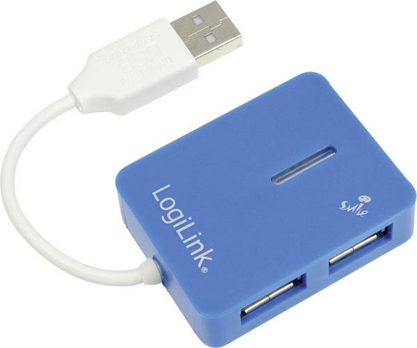 LogiLink UA0136 USB-Hub 4 Port USB-A USB 2.0 480 MBit/s Blau UA0136