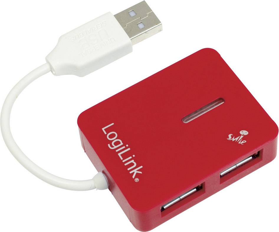 LogiLink USB-HUB "Smile" 4-Port o. NT rot-0
