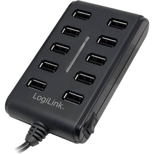 Thumbnail - LogiLink UA0125 USB-Hub 10 Port USB-A USB 2.0 480 MBit/s Schwarz UA0125