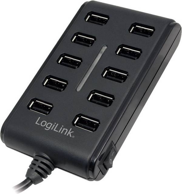 LogiLink UA0125 USB-Hub 10 Port USB-A USB 2.0 480 MBit/s Schwarz UA0125