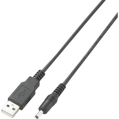  USB-Kabel  DC Stecker 3,5 mm, USB-A Stecker 1.00 m Schwarz vergoldete Steckkontakte, UL-zertifiziert 