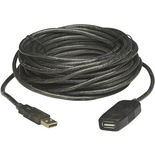 Manhattan USB-Kabel USB 2.0 USB-A Stecker, USB-A Buchse 20.00 m Schwarz 150958
