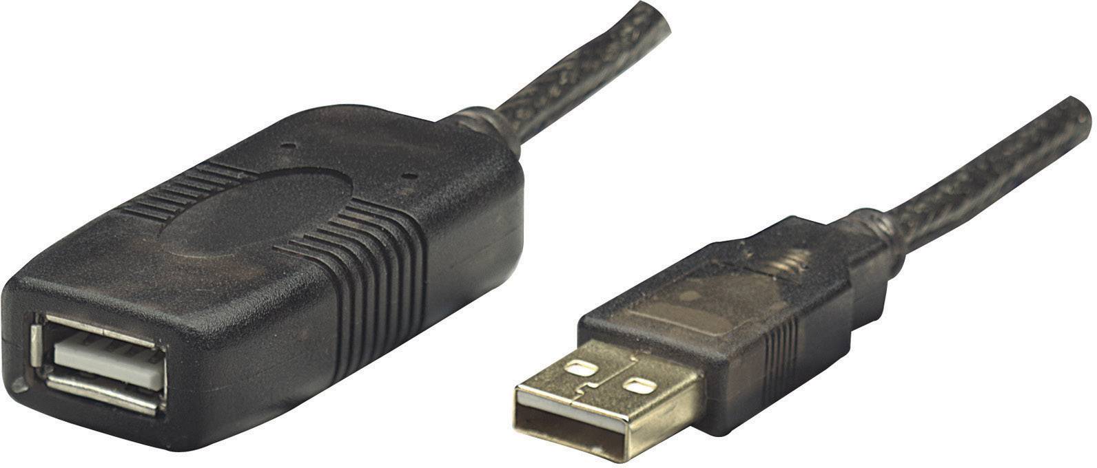 USB-Verlängerungskabel mit einem USB-A-Stecker auf der einen Seite und einem USB-A-Buchse auf der anderen.