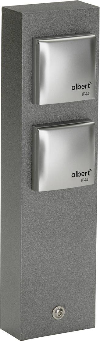 ALBERT 624400 Säule mit 2 Steckdosen anth.silb. 624400-0