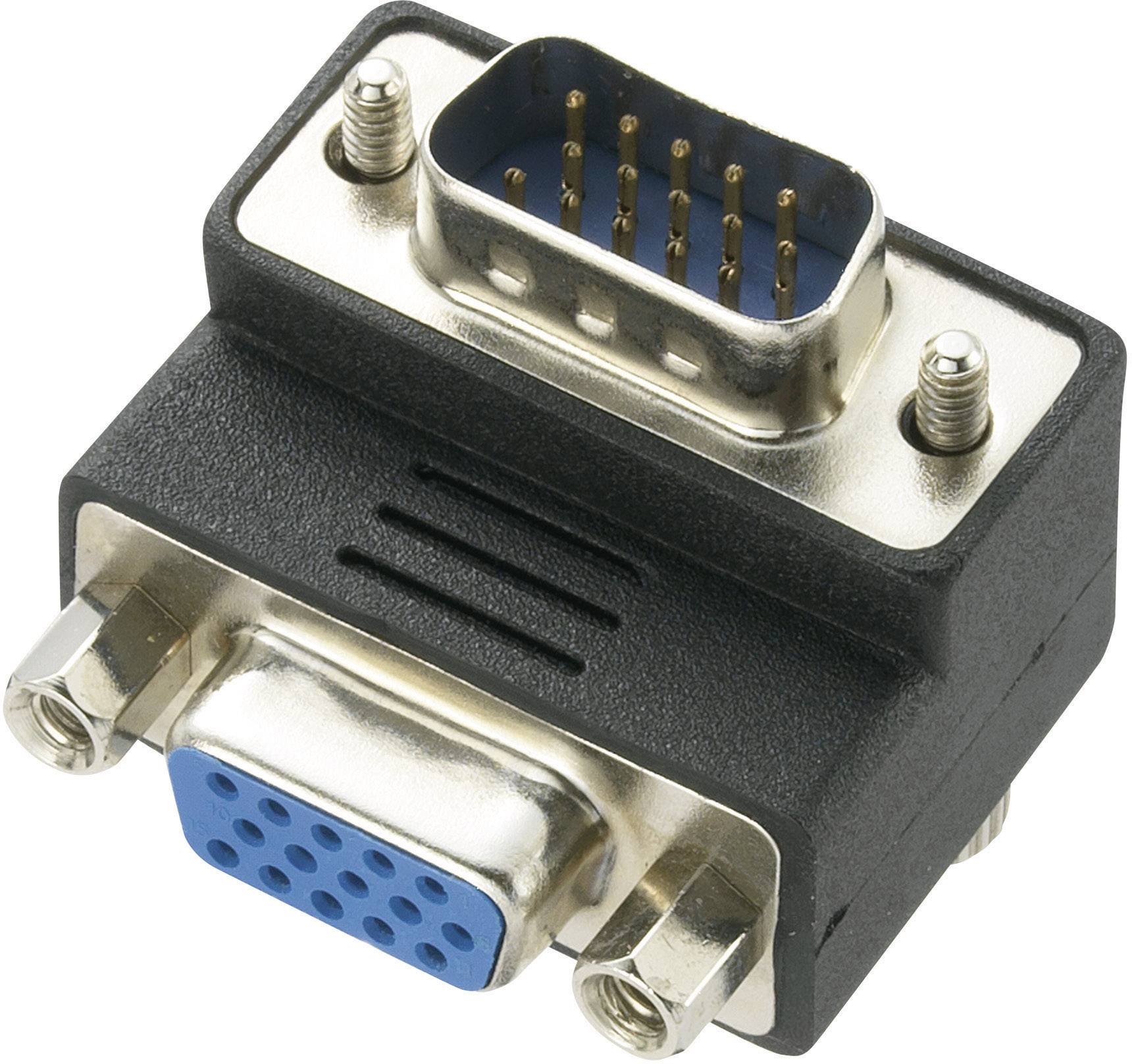 VGA Adapter [1x VGA-Stecker - 1x VGA-Buchse] 90° gewinkelt 0 m Schwarz ...