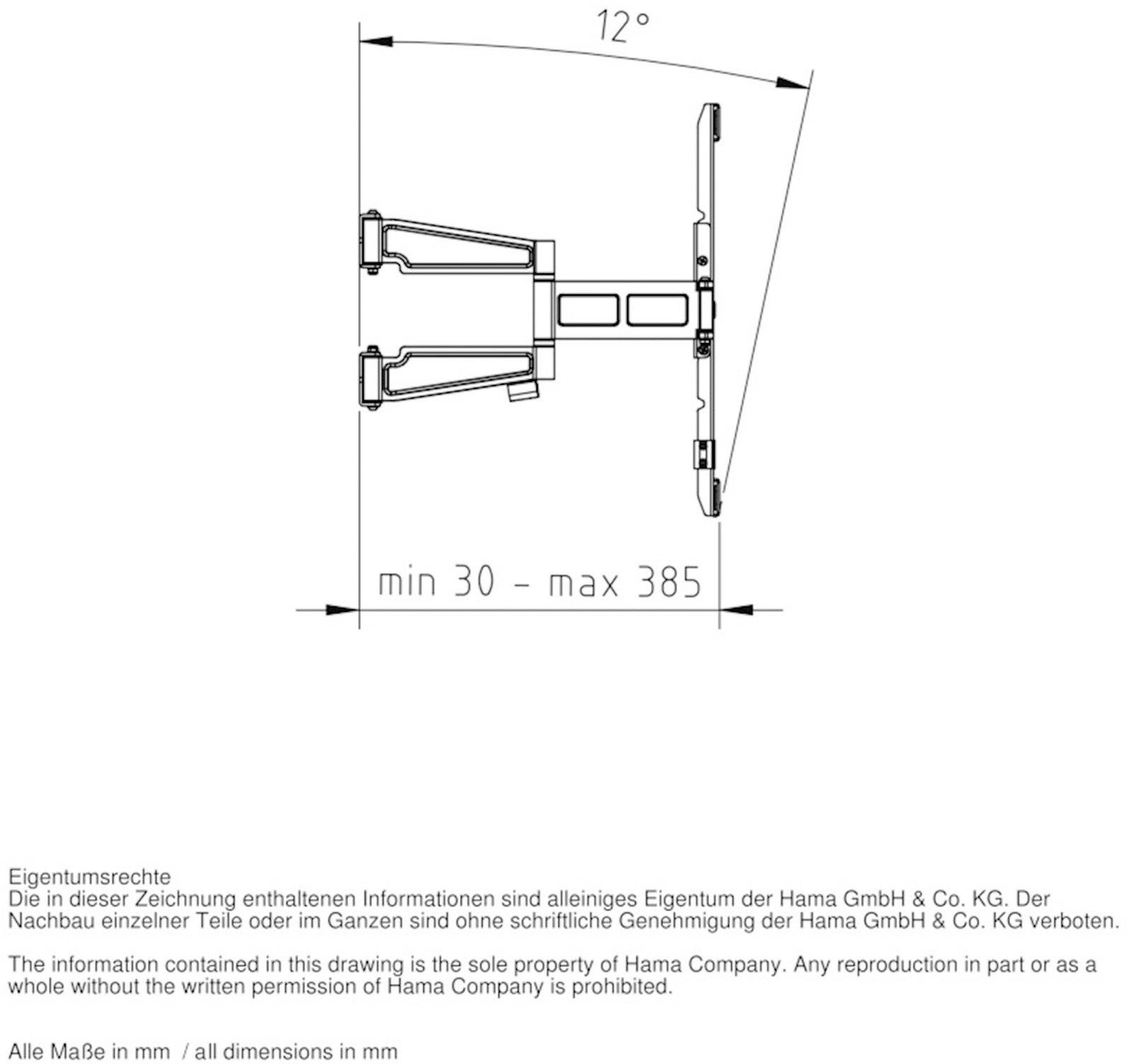 Hama Ultraslim FULLMOTION TV Wall Bracket, 5 stars, XL - Befestigungskit (Wandbefestigung, Dübel) für flat panel - Stahl-5