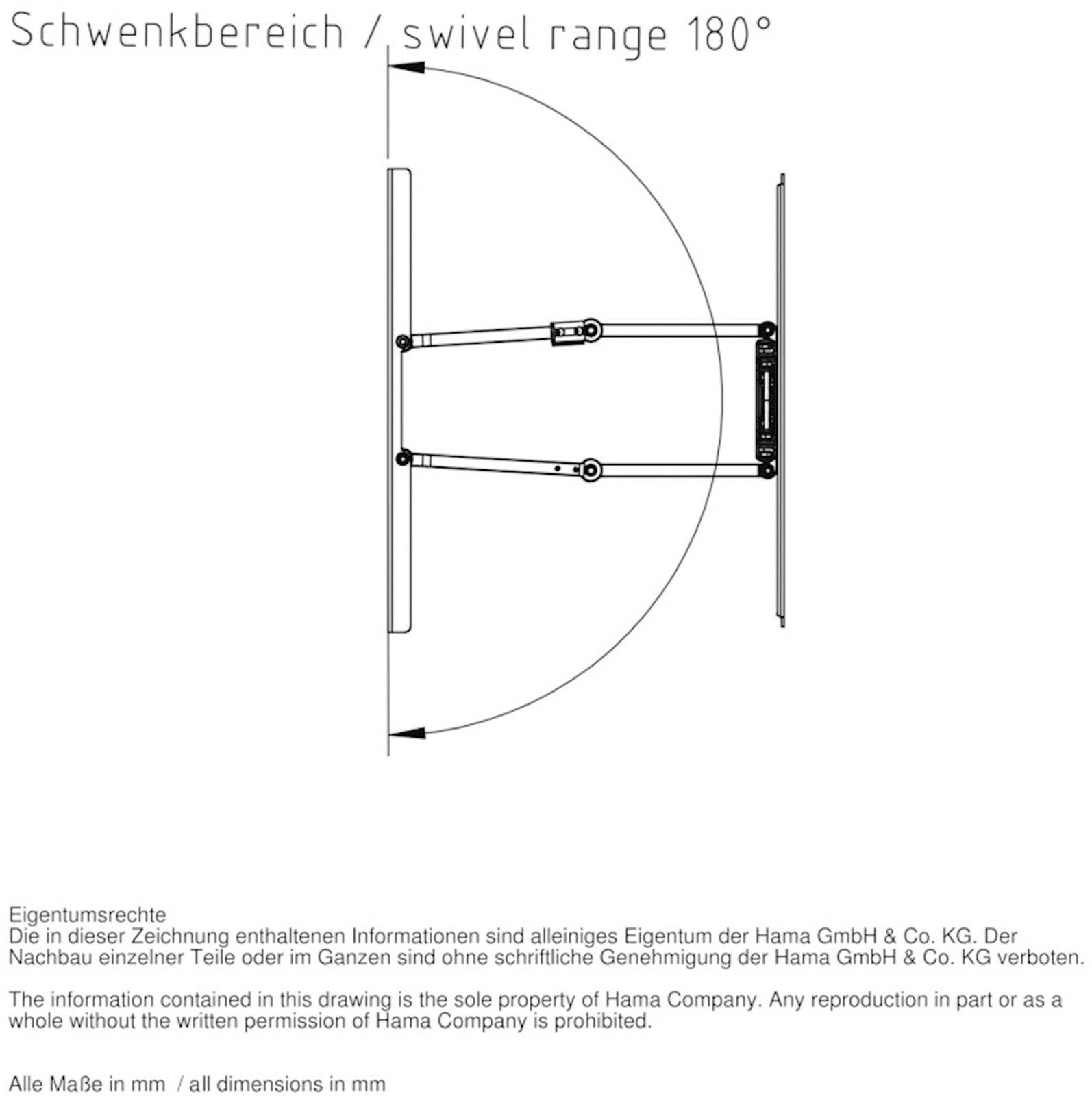 Hama Ultraslim FULLMOTION TV Wall Bracket, 5 stars, XL - Befestigungskit (Wandbefestigung, Dübel) für flat panel - Stahl-6
