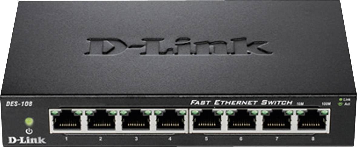 D-Link Fast Ethernet Switch DES-108, 8 Port, Desktop
