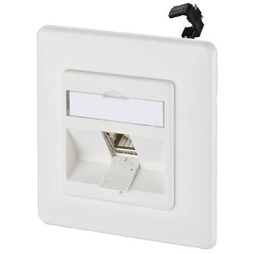 Metz Connect 130B11D11002-E Netzwerkdose Unterputz Einsatz mit Zentralplatte und Rahmen CAT 6a 1 Port Reinweiß