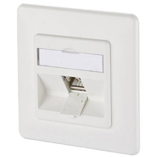 Metz Connect 130B12D11002-E Netzwerkdose Unterputz Einsatz mit Zentralplatte und Rahmen CAT 6a 1 Port Reinweiß