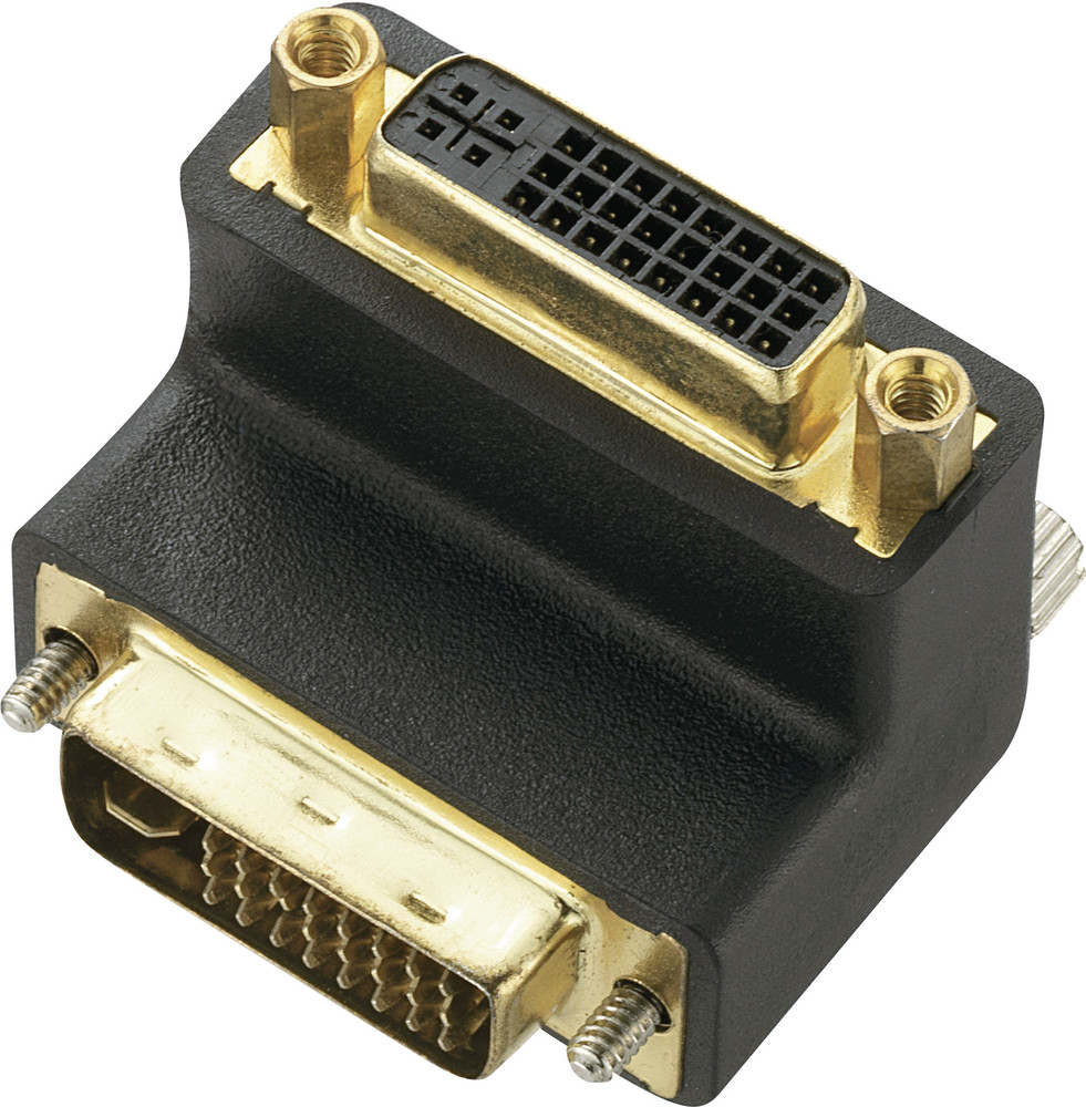 DVI Adapter [1x DVIStecker 24+5pol. 1x DVIBuchse 24+5pol.] 90