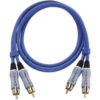 Cinch Audio Anschlusskabel [2x Cinch-Stecker - 2x Cinch-Stecker] 0.50 m Blau vergoldete Steckkontakte Oehlbach BEAT!