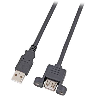 EFB Elektronik USB-Kabel USB 2.0 USB-A Stecker, USB-A Buchse 50.00 cm Schwarz  K5291SW.0,5V2