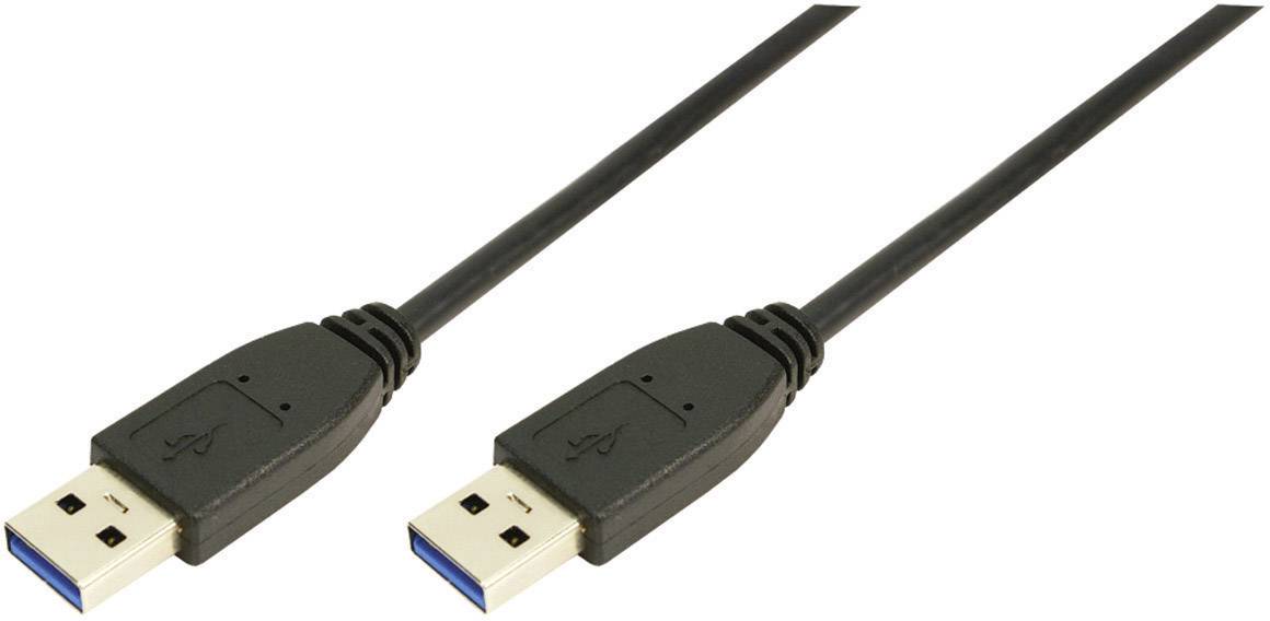 LOGILINK Kabel USB 3.0 Typ-A auf Typ-A, Schwarz, 2 Meter