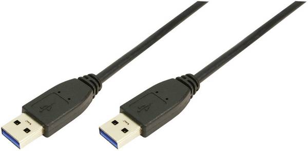 LogiLink USB-Kabel USB 3.2 Gen1 USB-A Stecker, USB-A Stecker 2.00 m Schwarz CU0039