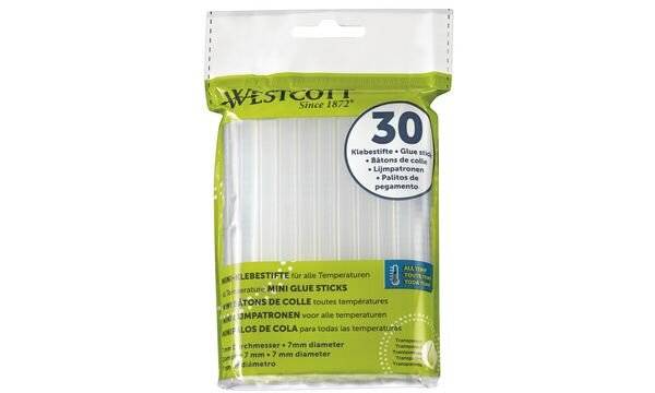 WESTCOTT Heißklebepatronen, Durchmesser: 7 mm, 30 Stück (62350263)-0
