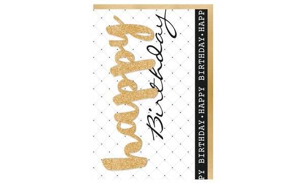 SUSY CARD Geburtstagskarte Glitzer "Happy" (40055015)-0
