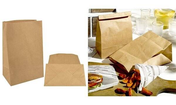 PAPSTAR Papiertüten mit Blockboden, 220 x 185 x 97 mm