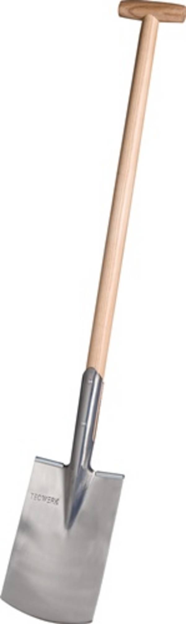 Bauspaten 285x180mm rechteck.m.Trittschutz u.Eschen-T-Stiel TECWERK