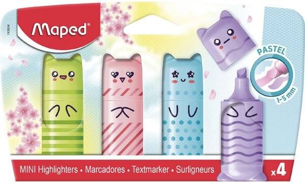 Maped Textmarker Mini PASTEL, 4er Blister (82743604)-4