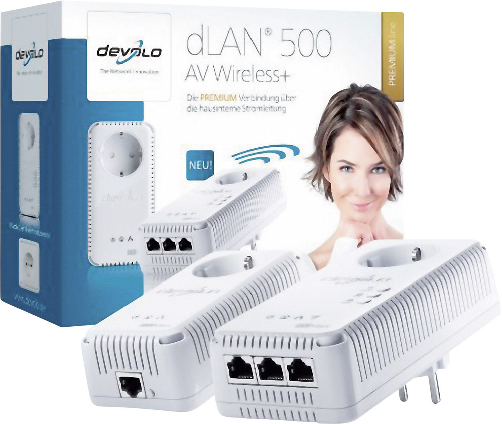 Devolo Dlan 500 Av Wireless+ Starter Kit Powerline WLAN Starter Kit 500 MBit/s Devolo dLAN® 500 AV Wireless+
