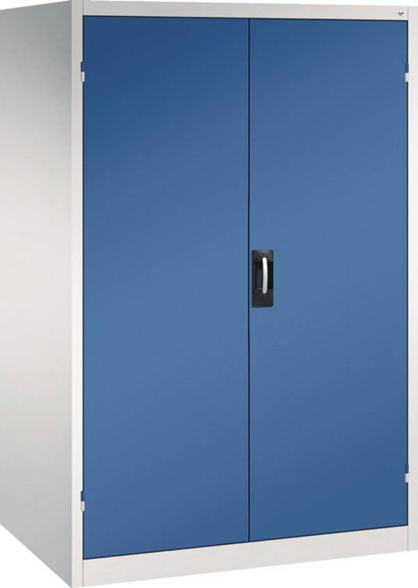 Flügeltürenschrank H 1950xB1200xT500mm lichtgrau/enzianblau 4 BD C+P