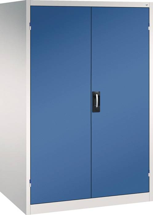 Flügeltürenschrank H 1950xB1200xT500mm lichtgrau/enzianblau 4 BD C+P-0