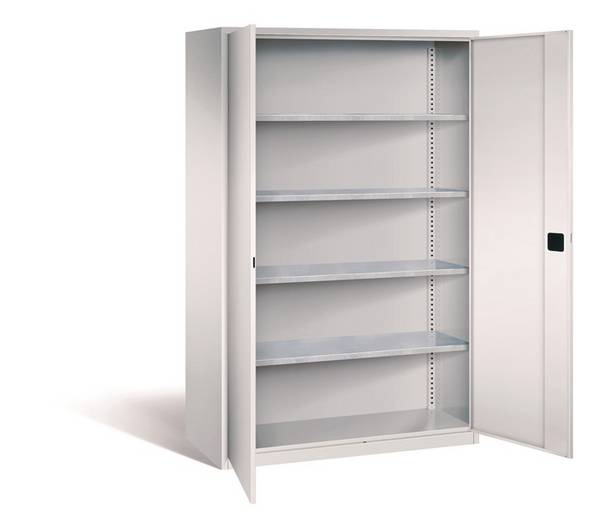 Großraumschrank H1950xB1200xT600mm 4 Fbd.lichtgrau/lichtgrau