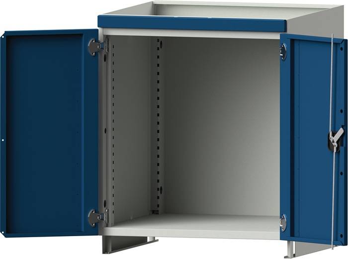 Aufsatzschrank H800xB715xT720mm lichtgrau/blau Flügeltüren TECWERK
