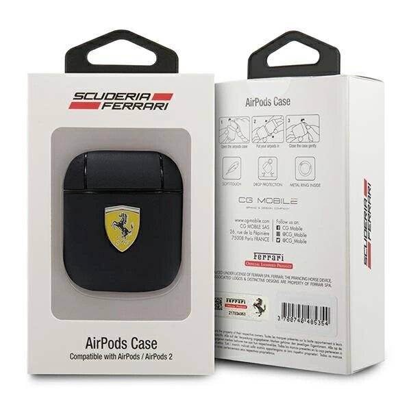 Symbolbild für Ferrari FESA2LEBK AirPods-Abdeckung schwarz/schwarz On Track Leather