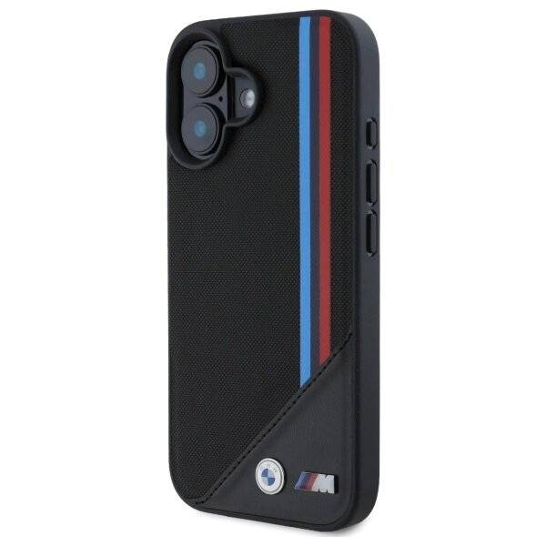 BMW M Meshed Tricolor Stripes MagSafe Case iPhone 16 - Schwarz-2