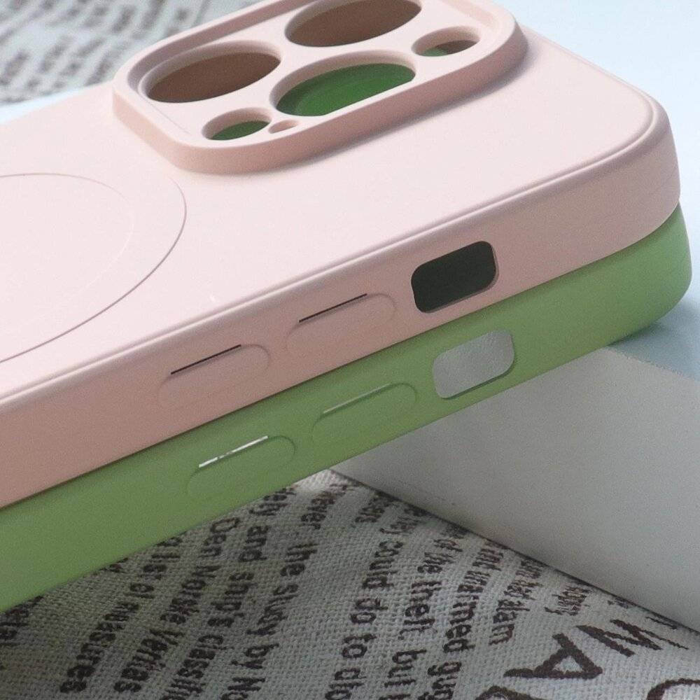 MagSafe-kompatible Silikonhülle iPhone 15 Plus – Creme-3