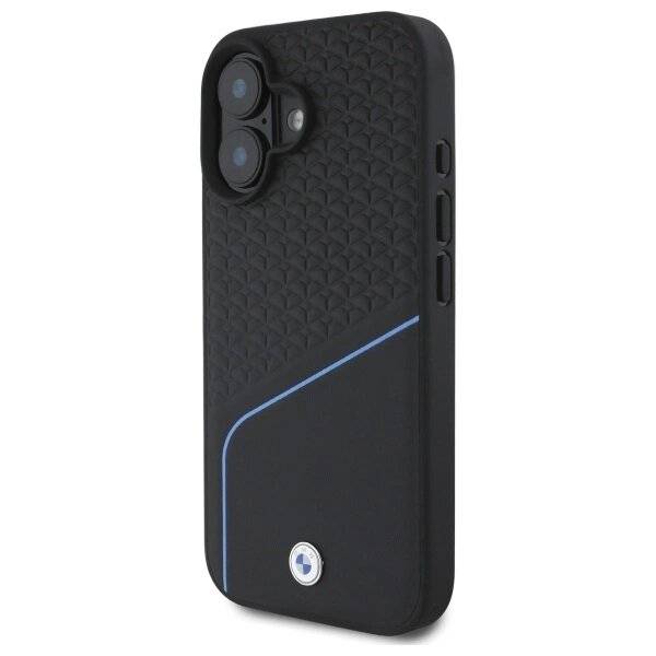 BMW Sign Leather Textured And Line MagSafe-Hülle iPhone 16 – Schwarz-2