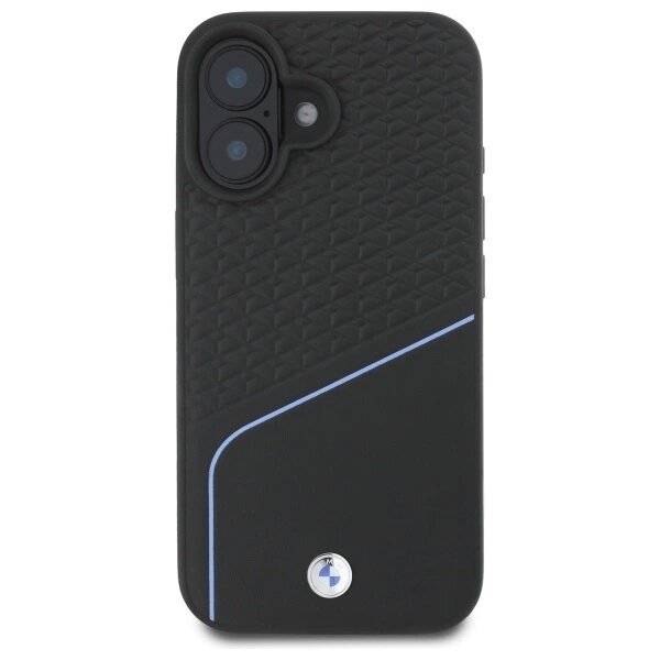 BMW Sign Leather Textured And Line MagSafe-Hülle iPhone 16 – Schwarz-3