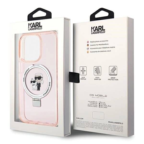 Karl Lagerfeld KLHMP15XHMRSKCP iPhone 15 Pro Max 6,7″ rosa/rosa Hardcase Ringständer-5