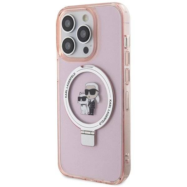 Karl Lagerfeld KLHMP15XHMRSKCP iPhone 15 Pro Max 6,7″ rosa/rosa Hardcase Ringständer-1