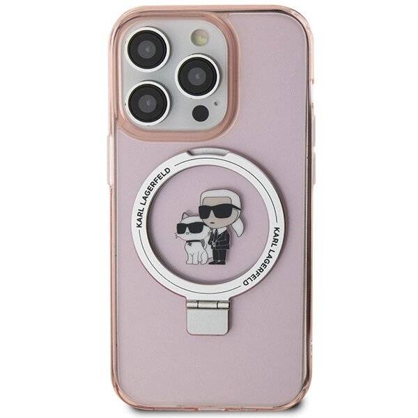 Karl Lagerfeld KLHMP15XHMRSKCP iPhone 15 Pro Max 6,7″ rosa/rosa Hardcase Ringständer-2