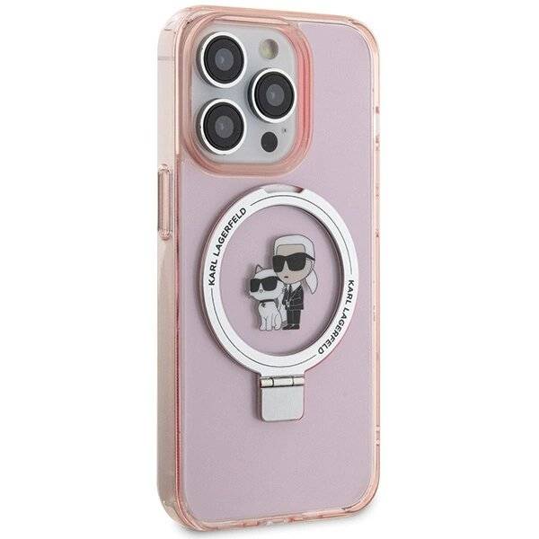 Karl Lagerfeld KLHMP15XHMRSKCP iPhone 15 Pro Max 6,7″ rosa/rosa Hardcase Ringständer-3