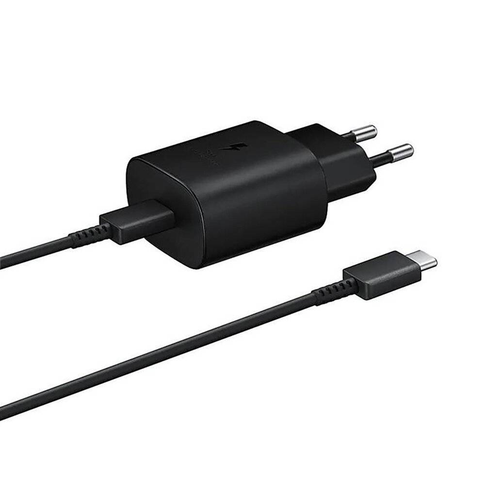Samsung EP-TA800EBE USB-C-Wandladegerät 25 W, Ersatzkabel EP-DA705BBE USB-C/USB-C-Kabel, Schwarz-1