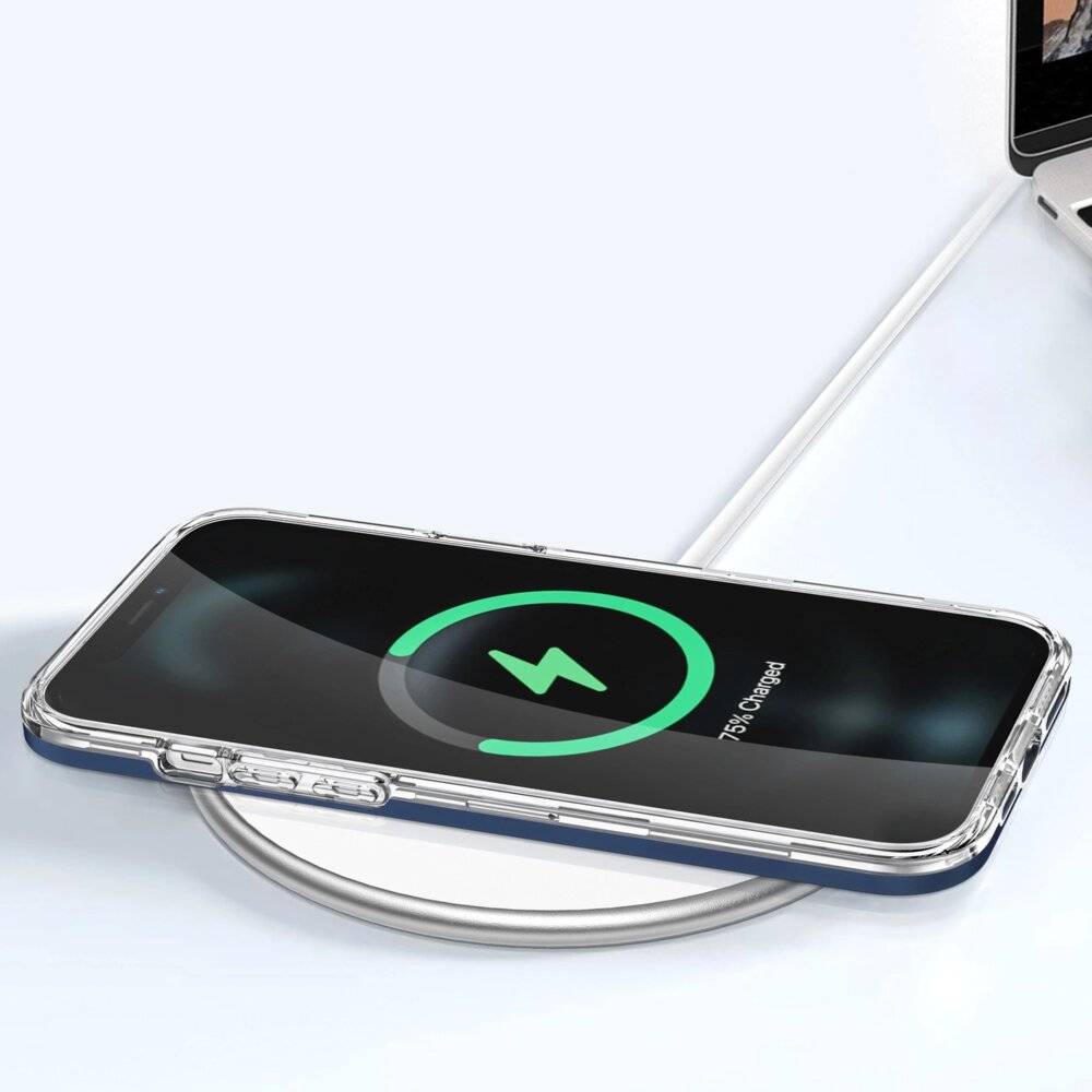 Klare 3-in-1-Hülle iPhone 11 Pro Max blauem Gel-Rahmen-5