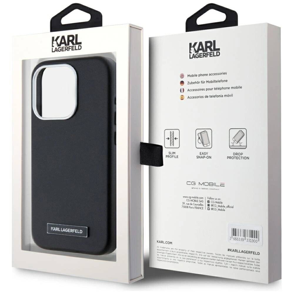 Karl Lagerfeld FW Metal Plate MagSafe iPhone 15 Pro Max Hülle - Schwarz-1
