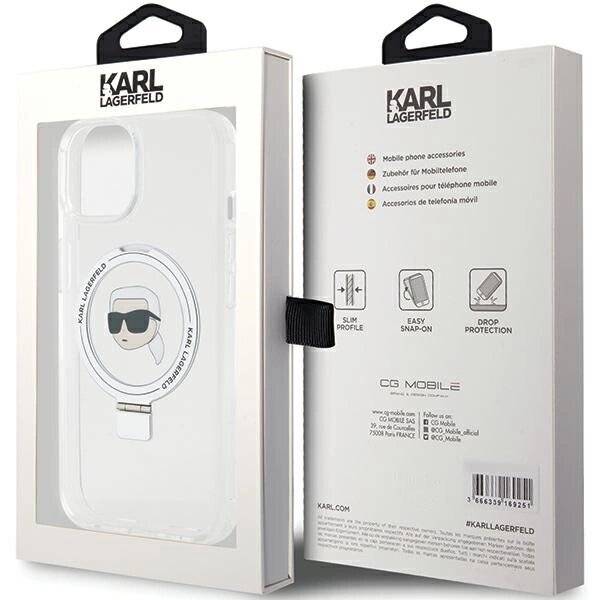 Karl Lagerfeld KLHMP15SHMRSKHH iPhone 15 6,1″ weiß/weiß Hardcase Ring Stand Head MagSafe-1