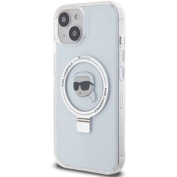 Karl Lagerfeld KLHMP15SHMRSKHH iPhone 15 6,1″ weiß/weiß Hardcase Ring Stand Head MagSafe-2