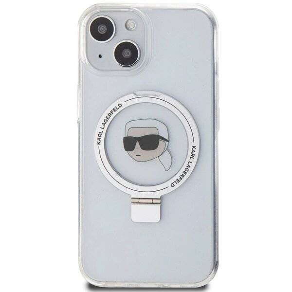 Karl Lagerfeld KLHMP15SHMRSKHH iPhone 15 6,1″ weiß/weiß Hardcase Ring Stand Head MagSafe-3