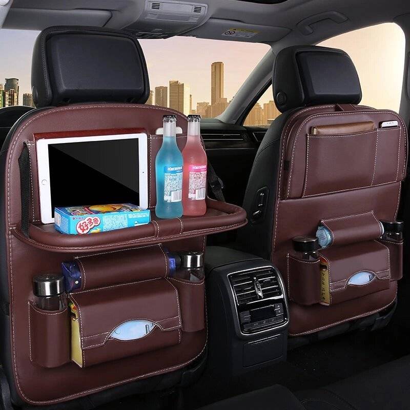 Autositz Organizer Sitzschoner Sitzbezug Ablage Mini Autotisch schwarz-3