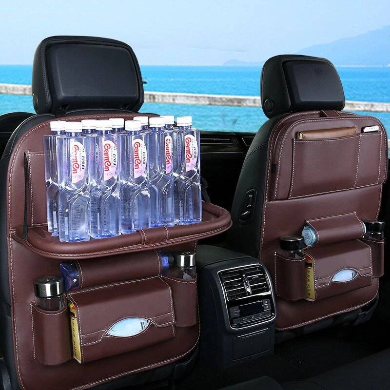 Autositz Organizer Sitzschoner Sitzbezug Ablage Mini Autotisch schwarz-4
